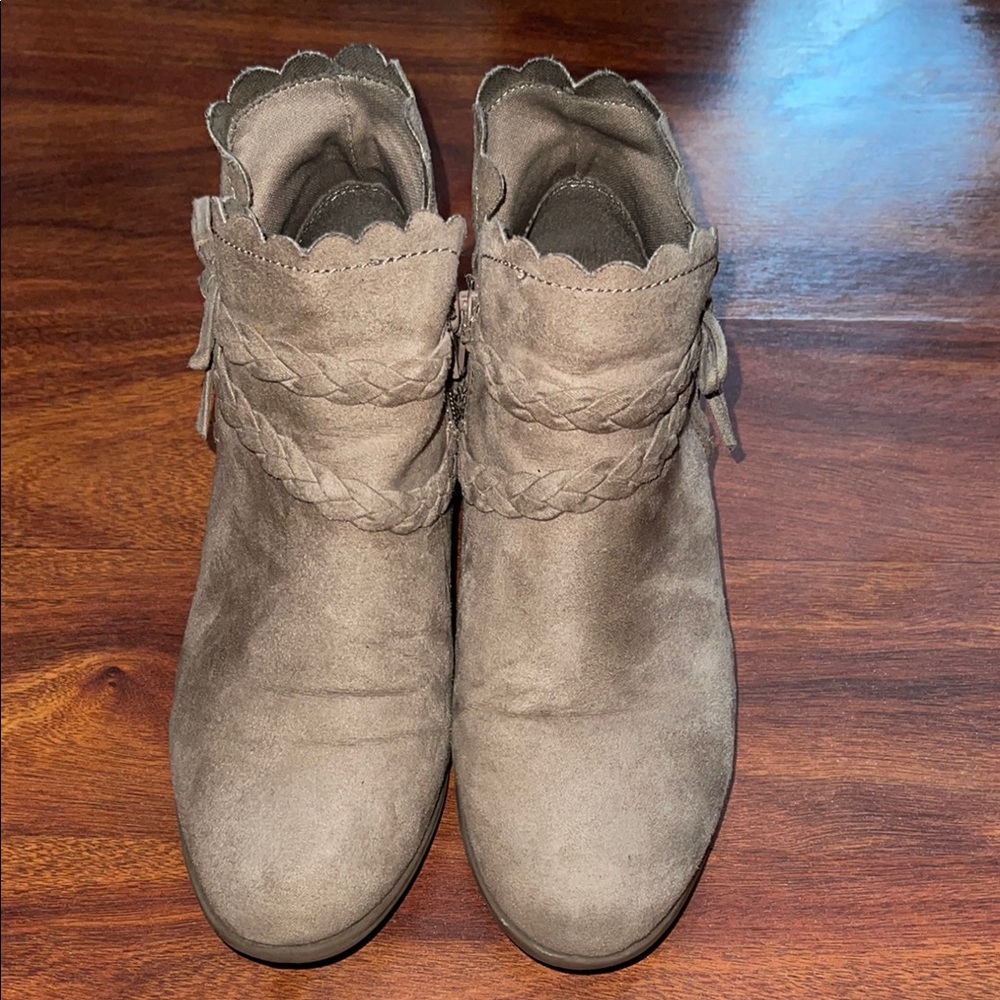 Girls Taupe Ankle Boots